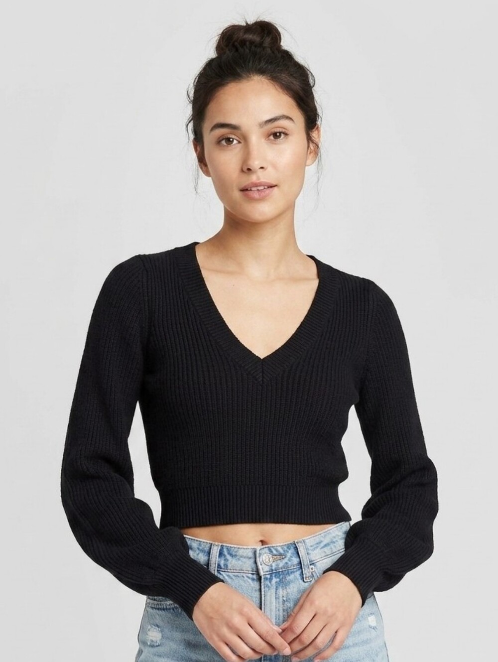 ReVamped Ribbed V-Neck Sweater